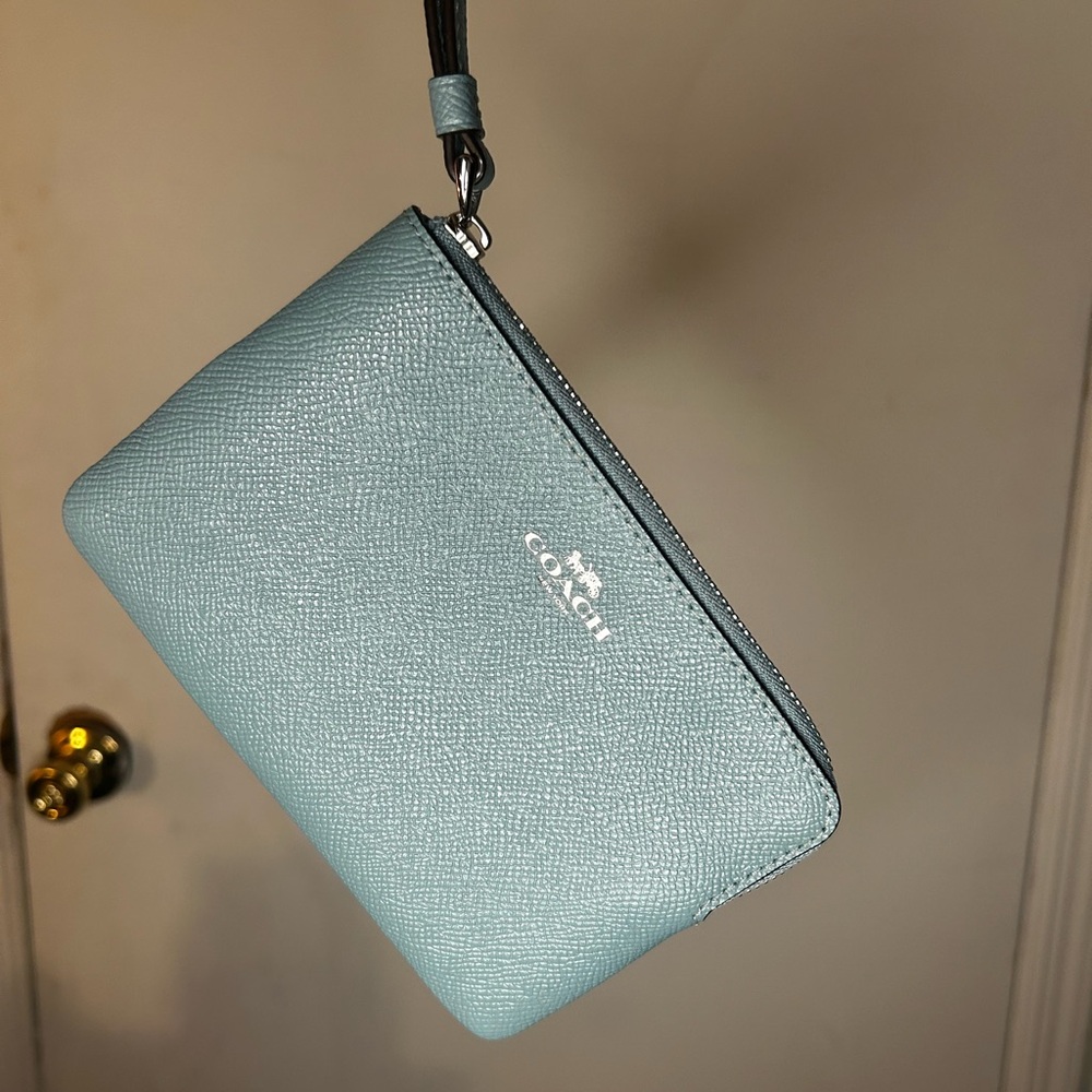 Blue Coach Wristlet